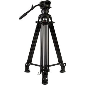 2 Stage Aluminum Video Tripod w/ GH06Fluid Pan/Tilt Head, Maximum Height: 67″, Variable Tilt/Drag, 13.2 lb. Capacity, Includes Padded Shoulder Bag (EG06A2) - Black