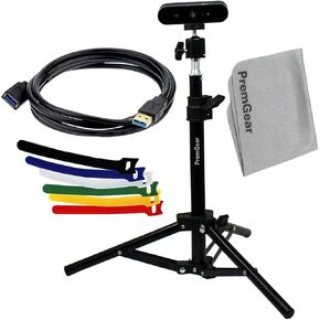 Bundle for Logitech Webcams, Includes Extendable Desktop Tripod, USB Extension Cable, Cord Ties & Cloth