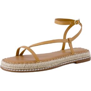 CUSHIONAIRE Bombay Women’s Espadrille Ankle-Strap Sandals with Jute-Wrapped Platform & Memory Foam Footbed
