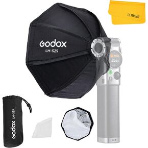 Godox LM-S25 Octa Softbox for Godox Lux Master Camera Flash ، ناشر Softbox المحمول مع كيس حمل ، ينتج ضوءًا طبيعيًا ناعمًا