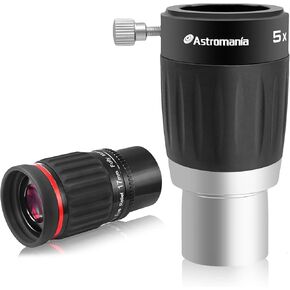Astromania 1.25"/2"- 17mm 70 Degree Super Wide Angle (SWA) - Bundle with - 1.25" 4-Elements 5X TeleXtender Premium Barlow Lens