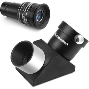 Astromania 1.25" 2.5mm 58-Degree Planetary Eyepiece - Bundle with - 1.25" 90-Degree Erecting Prism