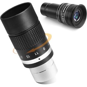 Astromania 1.25" 2.5mm 58-Degree Planetary Eyepiece - Bundle with - Zoom Eyepiece for Telescope 7-21mm