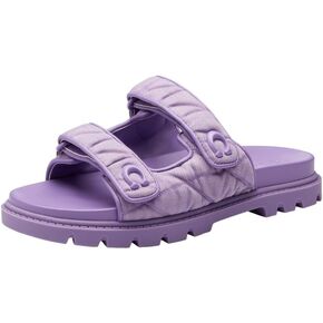 Coach Women's Denim Quilted Sculpted C Double Band Sandal Flat