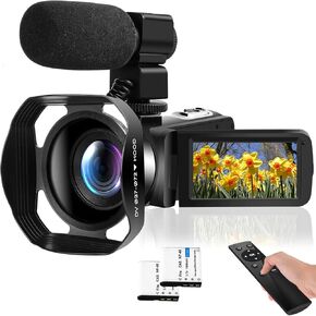 4K 42MP Camcorder Video Camera with Lens Cover