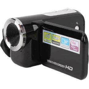 Camcorder 16MP 1080P 16X Digital Zoom 2in Rotatable Screen Anti Shake USB Port 1/4 Inch Threaded Hole Video Camera Camcorder for Travel