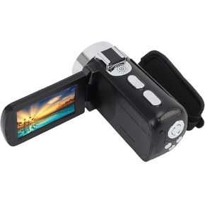 ZJchao 4K Video Camera High Resolution Multiple Filter Flip Display LED Fill Light Digital Camera Recorder Ideal for Photography Enthusiasts