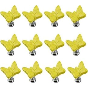 Cartoon Ceramic Knobs,Cute Drawer Handle,12PCS Red Cute Butterfly Porcelain Ceramic Door Knobs/Pull/Handle for Kitchen Cabinet Drawer Cupboard Chest,Vintage Dresser,Wardrobe & Kid's Children's Furnitu