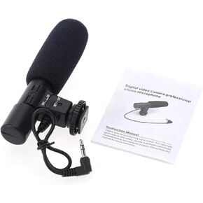 Professional External Stereo Microphone 3.5mm Camcorders Microphone for DSLR Camera