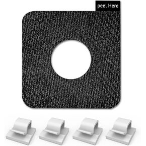 Window Camera Accessory Kit with 4 Mounting Stickers, 20 Cable Clips, Easy to Install, Tear Off Cleanly