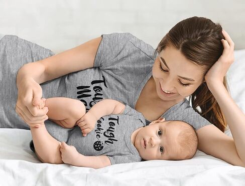 Tstars Tough Cookie Mommy and Me Matching Outfits Mothers Day Mom & Baby Shirts Set in Saudi Arabia