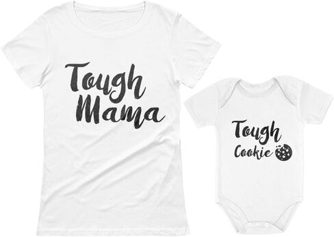 Tstars Tough Cookie Mommy and Me Matching Outfits Mothers Day Mom & Baby Shirts Set in Saudi Arabia