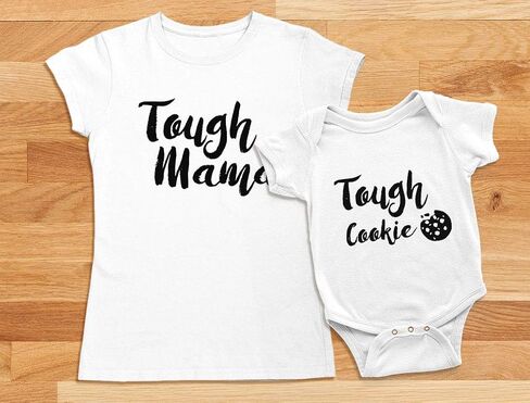 Tstars Tough Cookie Mommy and Me Matching Outfits Mothers Day Mom & Baby Shirts Set in Saudi Arabia