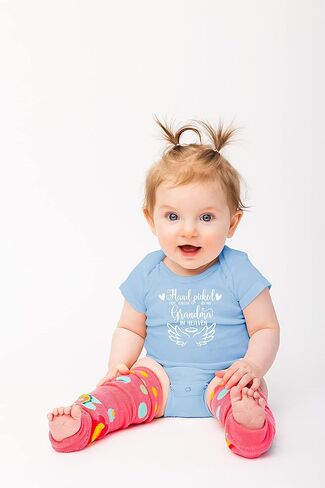 Belle Homie Hand Picked For Earth By Grandma In Heaven - Funny Baby Essentials Bodysuit - Newborn Boy Clothes in Kuwait