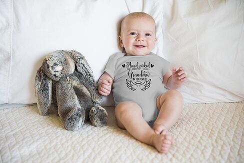 Belle Homie Hand Picked For Earth By Grandma In Heaven - Funny Baby Essentials Bodysuit - Newborn Boy Clothes in Kuwait