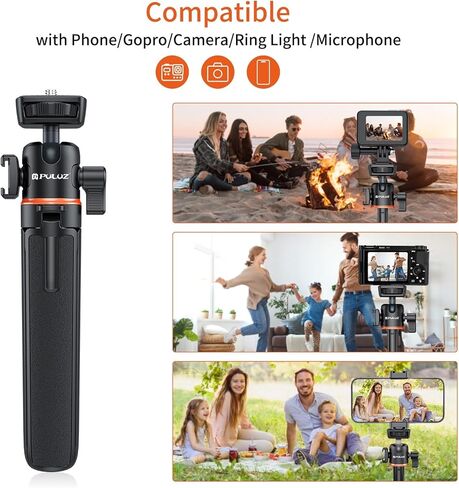 Puluz Selfie Stick Trans for Action Cameras ، 20 "قابلة للتمديد ترايبود حامل مغناطيسي ، ملحقات مدونة مدونة ، مقبض الكاميرات الكاميرات in Saudi Arabia