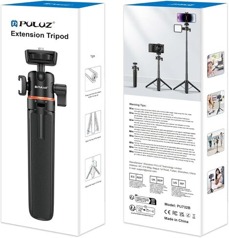 Puluz Selfie Stick Trans for Action Cameras ، 20 "قابلة للتمديد ترايبود حامل مغناطيسي ، ملحقات مدونة مدونة ، مقبض الكاميرات الكاميرات in Saudi Arabia