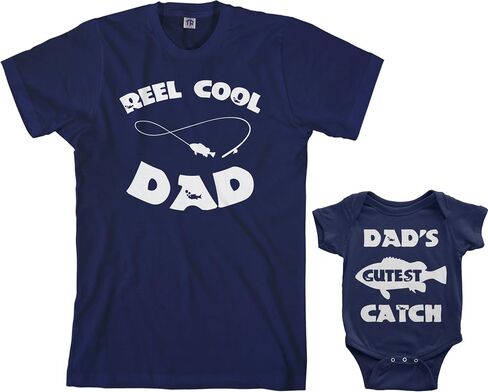 Threadrock Reel & Cutest Catch Infant Bodysuit & Men's T-Shirt Matching Set in Saudi Arabia