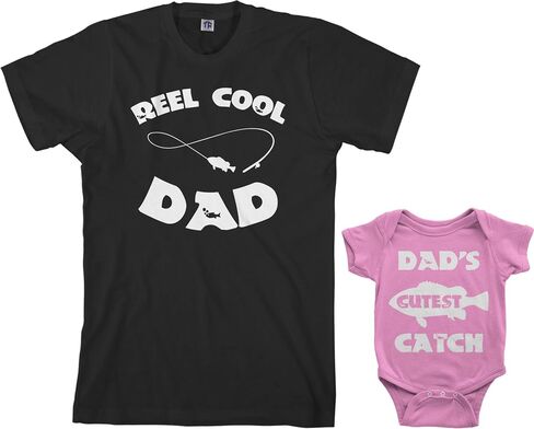 Threadrock Reel & Cutest Catch Infant Bodysuit & Men's T-Shirt Matching Set in Saudi Arabia