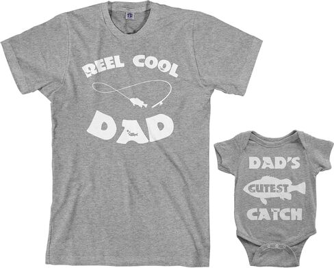 Threadrock Reel & Cutest Catch Infant Bodysuit & Men's T-Shirt Matching Set in Saudi Arabia