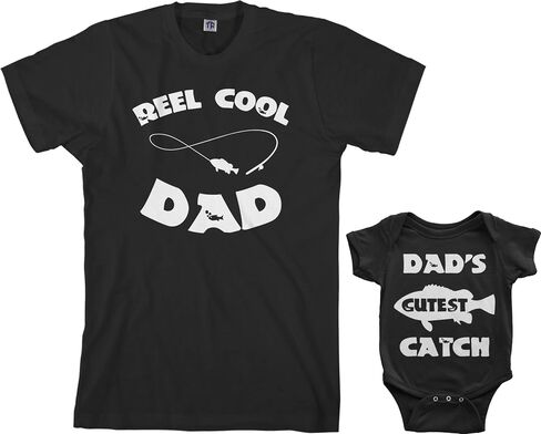 Threadrock Reel & Cutest Catch Infant Bodysuit & Men's T-Shirt Matching Set in Saudi Arabia