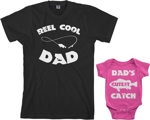 Threadrock Reel & Cutest Catch Infant Bodysuit & Men's T-Shirt Matching Set in Saudi Arabia