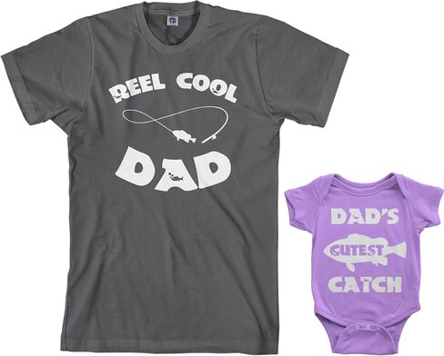 Threadrock Reel & Cutest Catch Infant Bodysuit & Men's T-Shirt Matching Set in Saudi Arabia