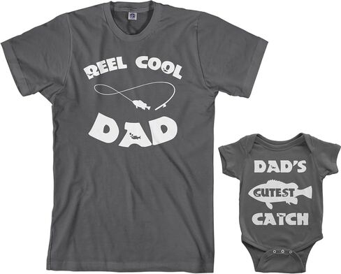 Threadrock Reel & Cutest Catch Infant Bodysuit & Men's T-Shirt Matching Set in Saudi Arabia