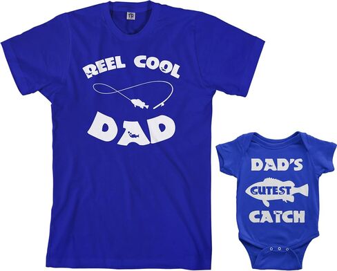 Threadrock Reel & Cutest Catch Infant Bodysuit & Men's T-Shirt Matching Set in Saudi Arabia