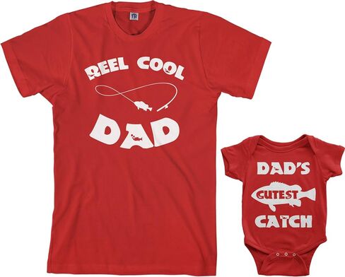 Threadrock Reel & Cutest Catch Infant Bodysuit & Men's T-Shirt Matching Set in Saudi Arabia