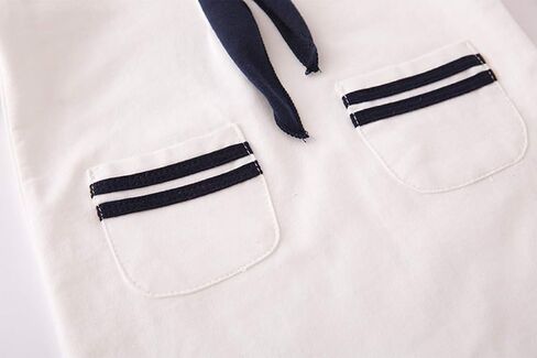 Stylesilove Baby Boys Marine Sailor Short Sleeve Cotton Romper Onesie with Necktie 2PCS Holiday Outfit in Kuwait