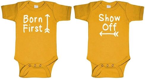 Born First - Show Off! - Twins Siblings - Two Infant Bodysuit Combo in Saudi Arabia