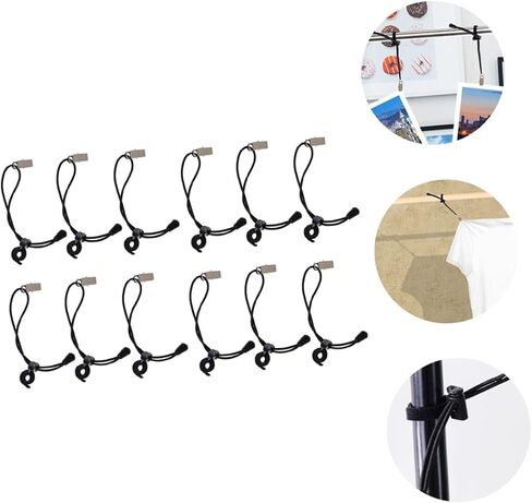 12 Pcs Multi Functional Elastic Photography Clips for Backdrop Support Durable Clothes Pegs for Wrinkle Photo Shooting and Easy Setup Random Color in Saudi Arabia