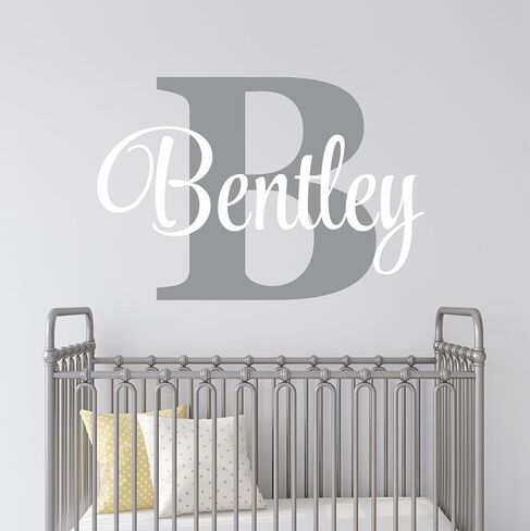 Decor Designs Decals Boys Adorable Custom Name, Personalized Vinyl Wall Art Decal Sticker, Babies Nursery and Childrens Bedroom Decor (Multiple Size Choices) (Name with Initial) in Saudi Arabia