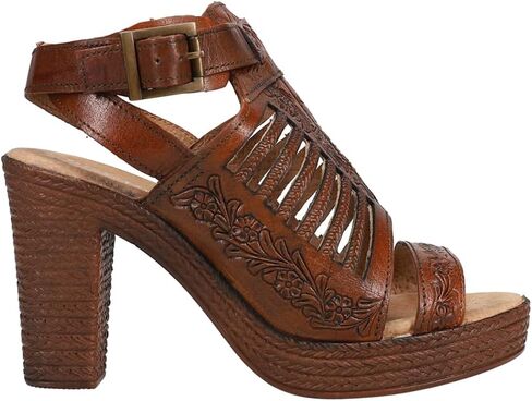 ROPER Womens Mika Iii Embossed Cut Out Block Casual Sandals Casual High Heel 3" & Up - Brown in Saudi Arabia
