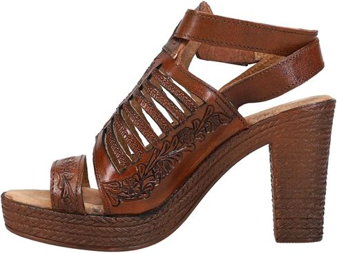 ROPER Womens Mika Iii Embossed Cut Out Block Casual Sandals Casual High Heel 3" & Up - Brown in Saudi Arabia