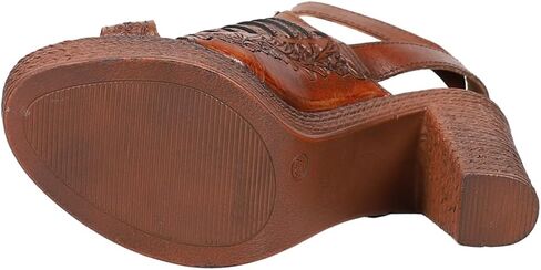 ROPER Womens Mika Iii Embossed Cut Out Block Casual Sandals Casual High Heel 3" & Up - Brown in Saudi Arabia