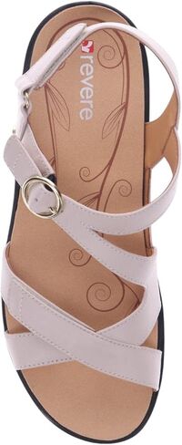 RESTERE NAGOY Women’s Sandals-الجلود المتميزة ، دعم القوس ، ملاءمة وتوسيد محسّن من 3 خطوط قابلة للتعديل-امتصاص الصدمات ، واضحة للملابس اليومية للارتداء اليومي in Kuwait