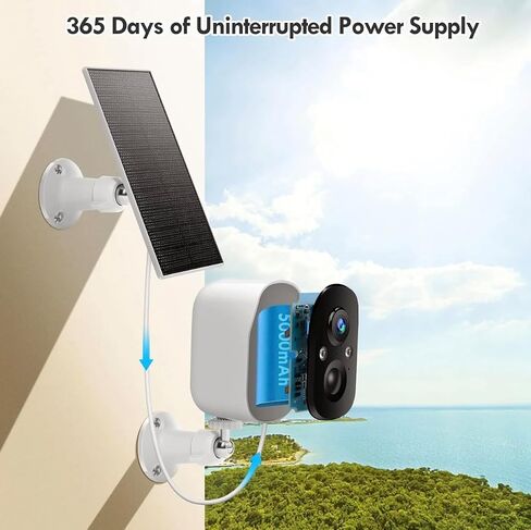 VicoHome Security Camera Wireless Outdoor with Solar Panel – 2K Battery-Powered WiFi Camera, AI Motion Detection, Spotlight & Alarm, Color Night Vision, 2-Way Talk, Cloud & SD Storage | White (White) in Kuwait