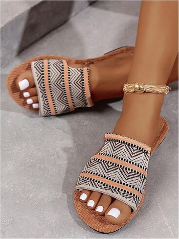 Gorglitter Women's Boho Beach Sandals Dress Frats Open Open Toe Flip Flops Slides Shoes in Kuwait
