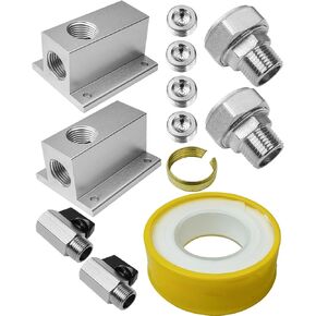 2PCS 3/4'' Compressed Air Outlet Kit 1/2'' NPT Outlet Port, Shop Air Line Kit for 3/4 Inch Compressed Air Piping System withIncludes Air Compressor Manifold and 1/2'' NPT Straight Fitting