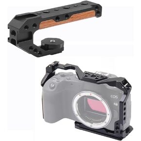 Camera Cage Rig Kit Top Handle Grip Cold Shoe Mount Compatible with Canon EOS R8 ARRI Housing SLR Video Protective Case (Only Handle Grip)