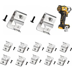 12pcs Belt Clips for Dewalt, 304 Stainless Steel Drill Tool Clips Hook Kit with Screws Fit Dewalt N268241 Compatible for 20V Power Tools DCD980 DCD985 DCD980L2 DCD985L2