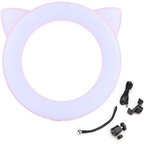LED Light Soft Makeup Fill Lamp with Phone Clip Holder for Photography White Deer Pink Cat Brown Bear (Pink Cat)