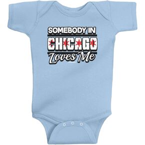 Threadrock Baby Boys' Somebody in Chicago Loves Me Infant Bodysuit