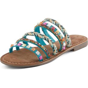 Azura Women's Intoxicate Flaunting Multiple Straps Multicolored Studs Rhinestones