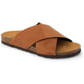 Alacant Bio Two Strap Sandals for Women - Sustainable, Eco Friendly, Vegan Suede Sandals. Recycled Upper, Comfy Insole, Cork Midsole, EVA Sole. Made in Spain
