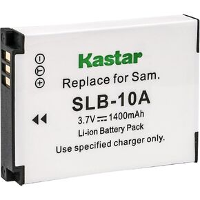 بطارية Kastar لـ Samsung SLB-10A JVC BN-VH105 و Samsung HMX-U20 HZ10W HZ15W IT100 L110 L110 L210 L310W M110 M310W SL310 SL420 SL620 SL820 SL820 WB800F WB10F WB10F WB100F WB1