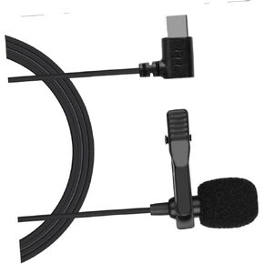 Kisangel 1pc Type-c Lavalier Microphone Mini Wired Condenser Mic Clip Black Cable Intelligent Noise Reduction for Live Broadcast Gaming Vlogging Portable Collar Recording