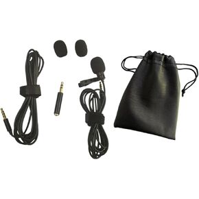 1set Plastic Clip Microphone Kit Omnidirectional Recording Mic Extension Cable Pu Carry Bag Windscreens and Adapter for Smartphones and Laptops